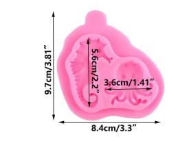 Molde silicona caballito y pulpo